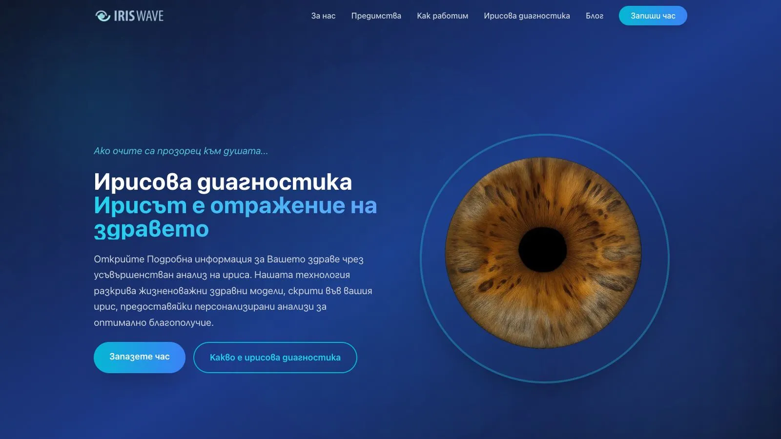 IrisWave clinic website homepage